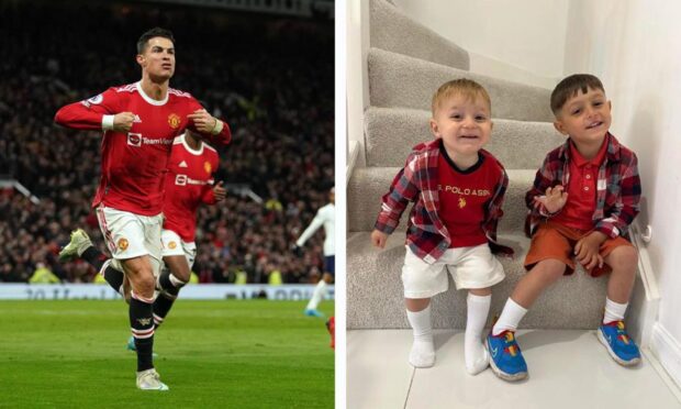 Jordan (left) and Joshua Iacob (right) copy Cristiano Ronaldo in their videos. Image: PA/Alex Iacob