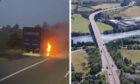 A lorry trailer went on fire near the Friarton Bridge.  Image: Amey/Fife Jammer Locations/FJL