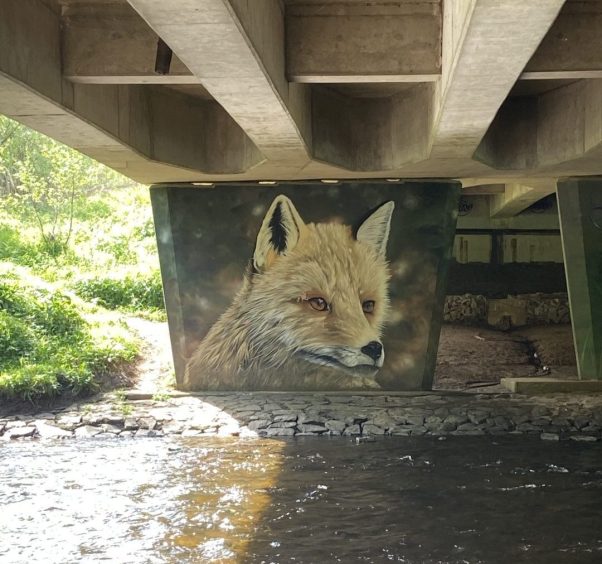 The fox mural under the A9 in Perth.