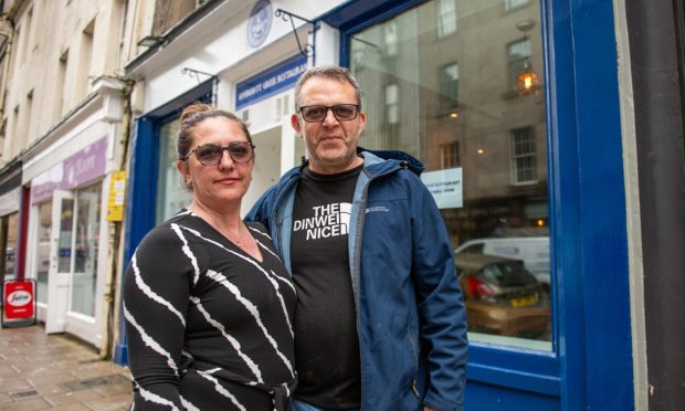 Stefania Ciocionoiu and Visarion Calin, outside Aphrodite on George Street, Perth, 29th May 2024.