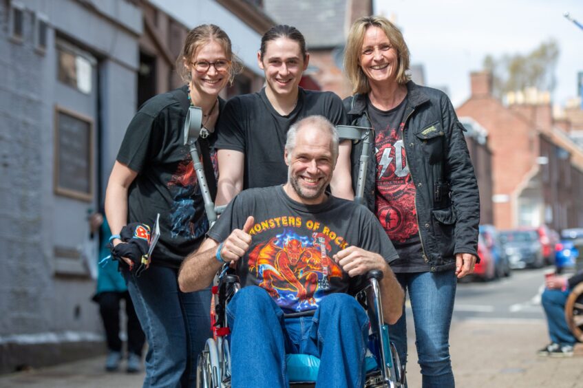 Fans at Bonfest AC/DC festival in Kirriemuir.