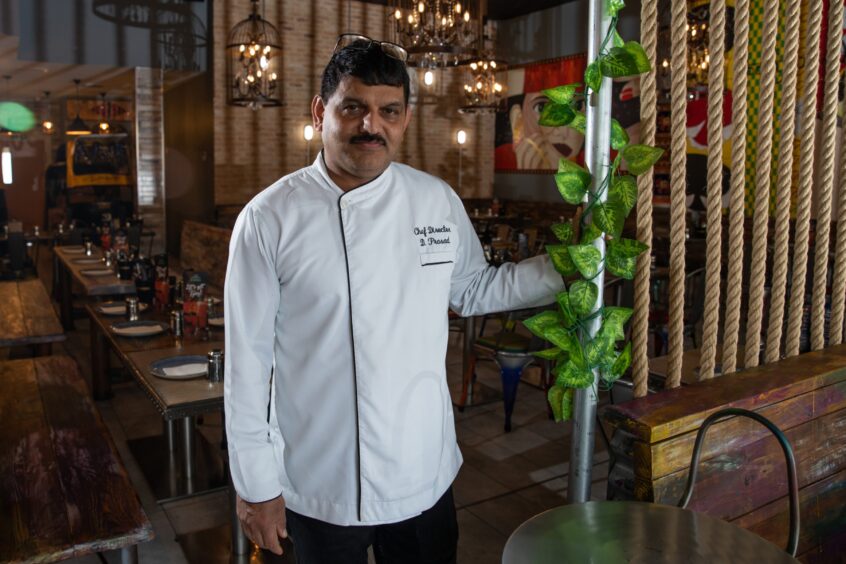 Chef Dhaneshwar Prasad at Dhoom Indian Streatery in Dunfermline.