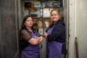 Arlene Anderson (left) and Lindsey Wilson of Kirriemuir Food Hub at the Bank Street premises. Image: Kim Cessford/DC Thomson