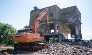 First major step in construction of proposed new Dundee stadium as demolition starts on former NCR building