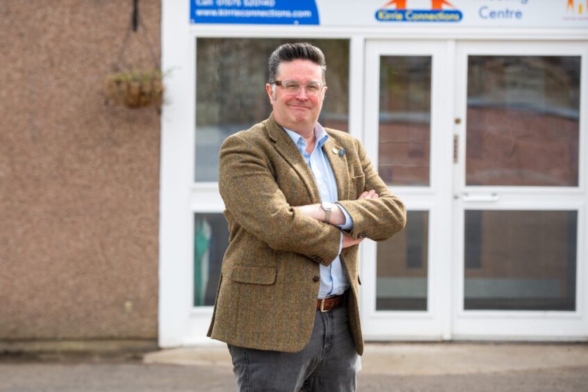 Graham Galloway outside Kirriemuir Connections. Image: Kim Cessford.