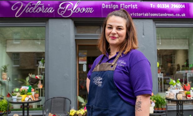 Victoria Bloom owner Victoria Scott outside her shop in St Andrews. Image: Kim Cessford / DC Thomson