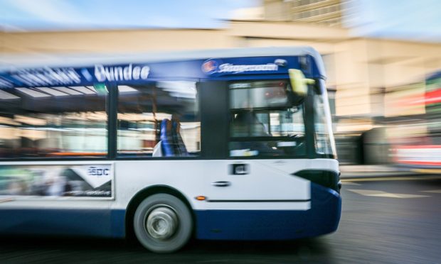 Courier/Tele News. File pics of Stagecoach and Xplore Dundee buses at High Street/Nethergate. Pic shows; Stagecoach Bus in Dundee. Tuesday, 22nd January, 2019. Kris Miller/DCT Media.