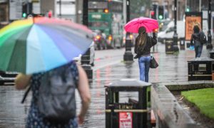 heavy rain forecast for Tayside, Fife and Stirling
