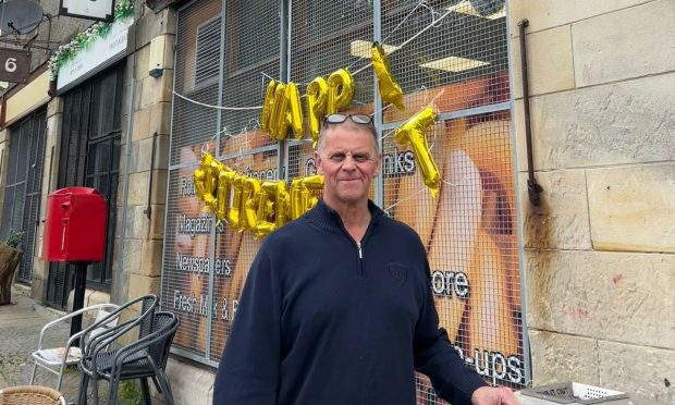 Keith McDowall outside Broad Street Stores in Stirling