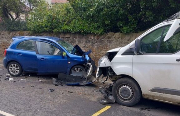 The crash occurred on Auchtertool Road in Kirkcaldy.