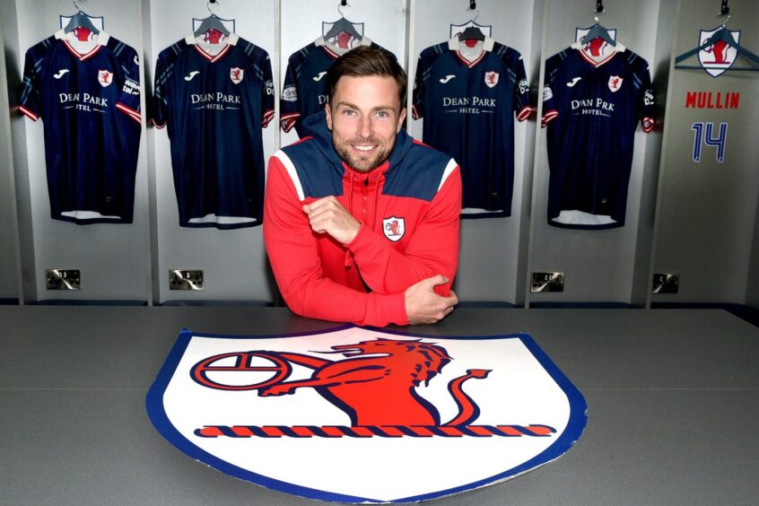 Lewis Stevenson pictured behind the Raith Rovers badge in the Stark's Park dressing room.