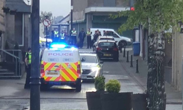 Police at the incident in Leven. Image: Fife Jammer Locations/FJL Services