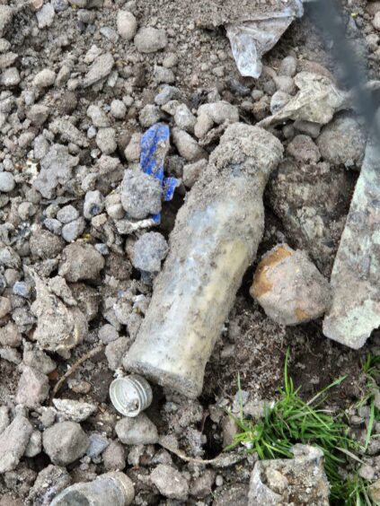 Heinz Salad Cream landfill bottle at Forfar.