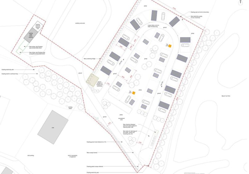 Planned layout for Lunan Bay campsite extension.