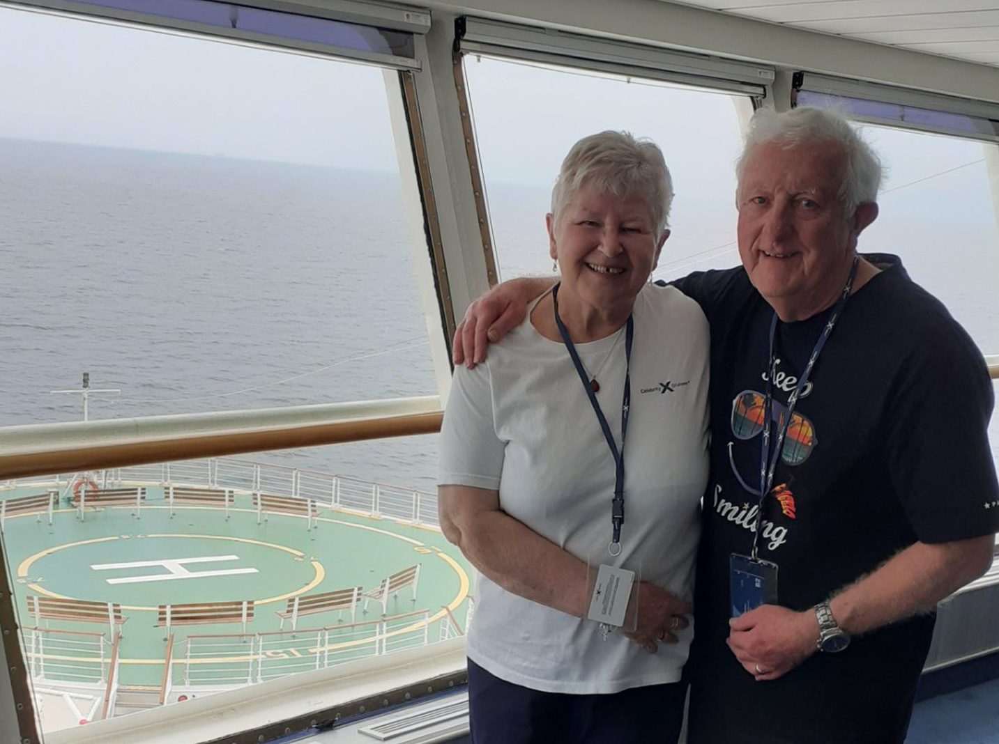 Margaret and Derek on their cruise.