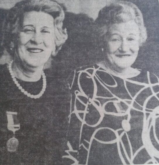 The McDonald sisters, formerly of Dundee, pictured in 1966 when they received service medals from the Irish government.
