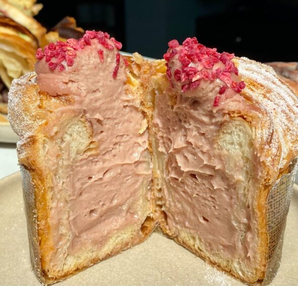 The raspberry cruffin from Newport bakery 