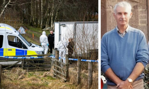Police at the scene of Brian Low's shooting in Aberfeldy. Image: Steve Brown/DC Thomson/Jacqui Low