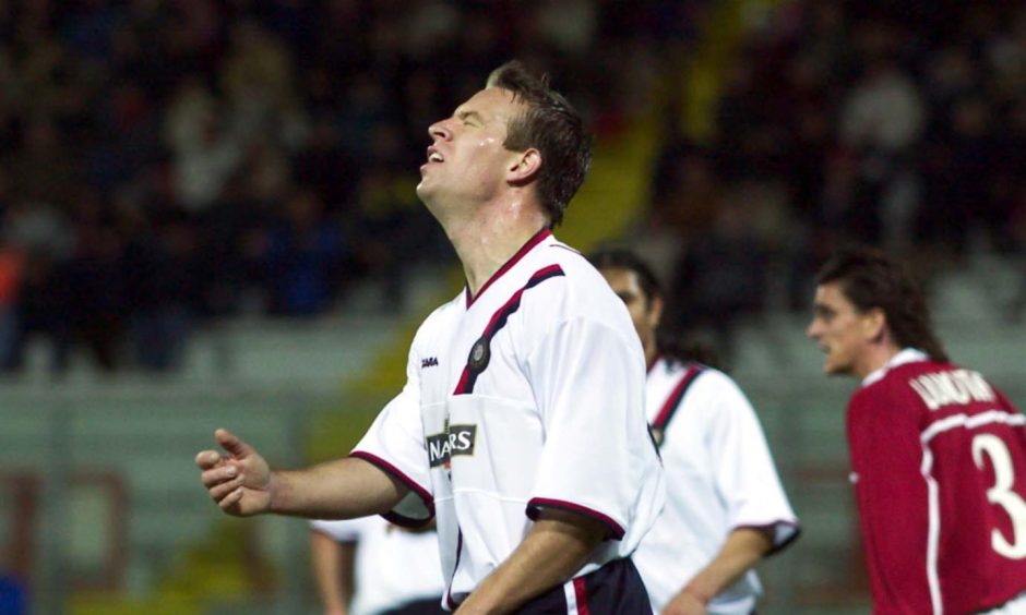 Gavin Rae frustrated in Perugia.