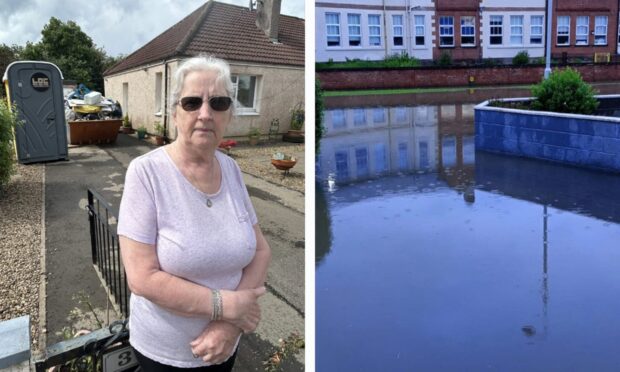 Rosyth resident, Annette Young, and the flooding in Park Road.
