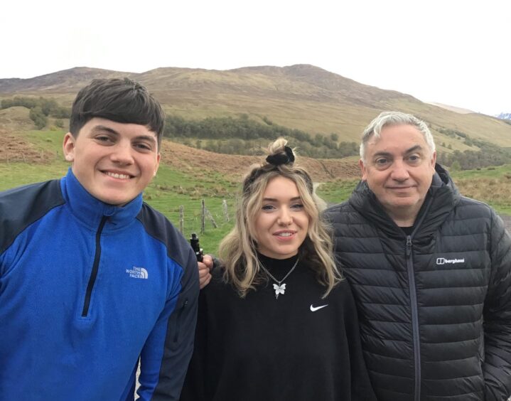 Paul Kinloch with children Spencer and Sophie.