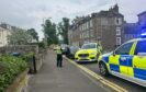 Police stopped a car on Barossa Place in Perth on Monday.