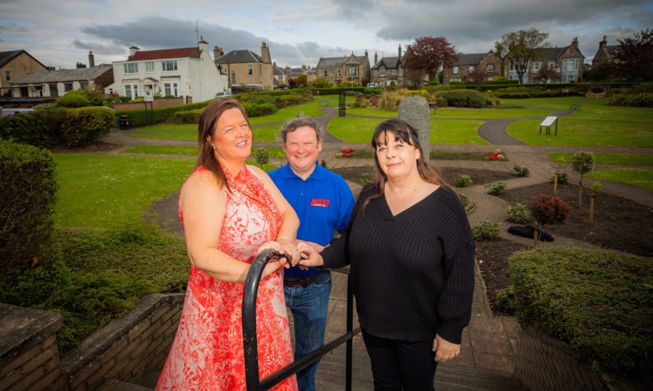 Looking forward to Levenmouth rail link opening are Ayshea Morris, Michael Morris and Teresa Watson.