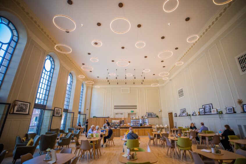 Perth museum cafe with visitors seated at tables