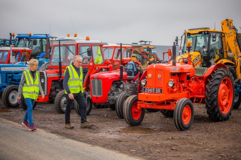 Classic tractors on Angus charity run for MND Scotland.
