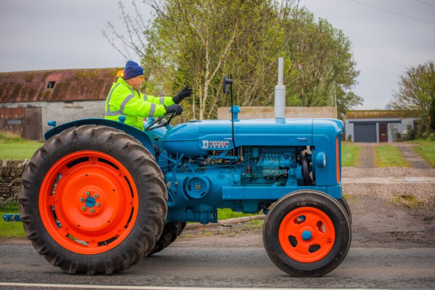 Charity Angus tractor run for MND Scotland.