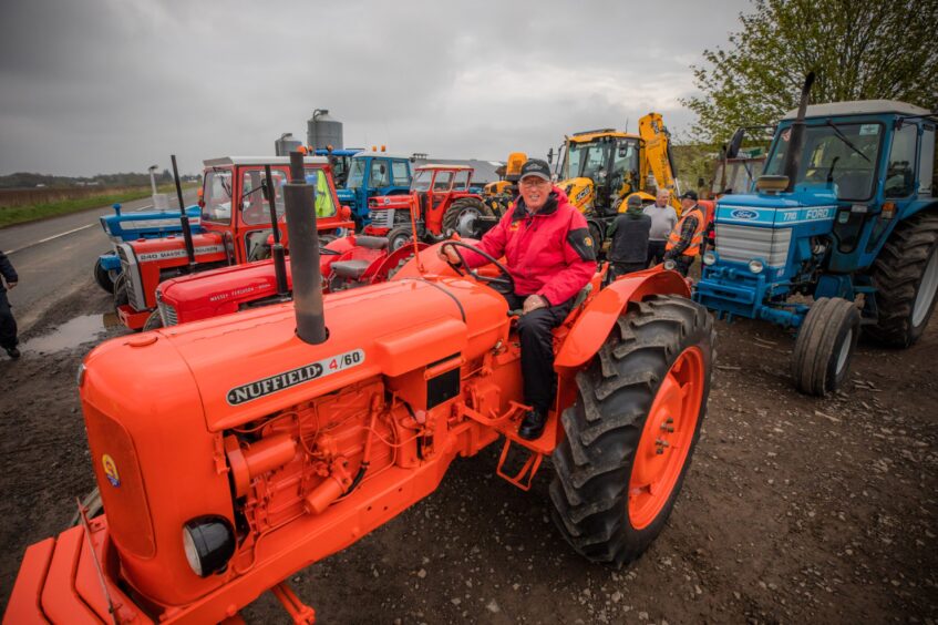Angus vintage tractor enthusiast Dave Findlay on his Nuffield.