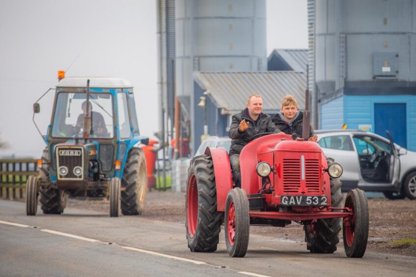 Old tractor on Angus charity run.
