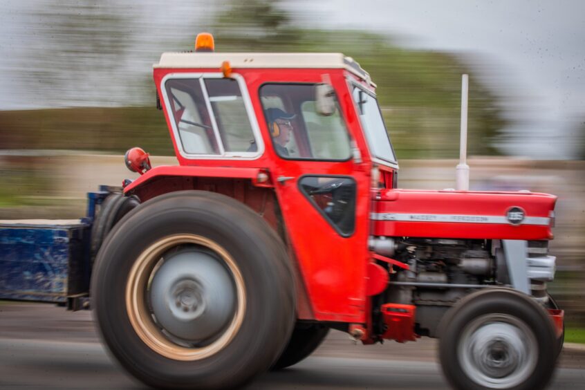 Massey Ferguson on Angus charity tractor run.