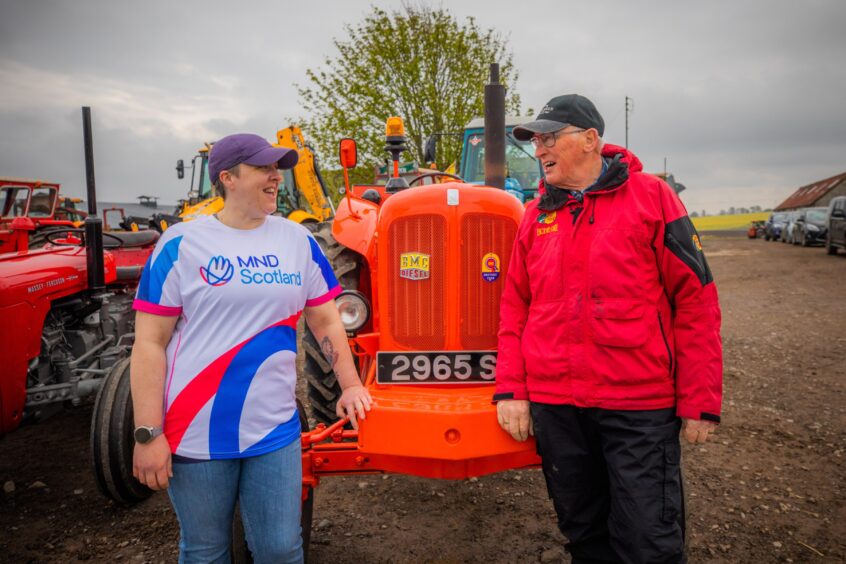 Charity Angus tractor run for MND Scotland.