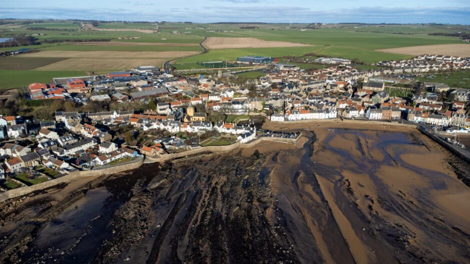Fife town Anstruther from the air.