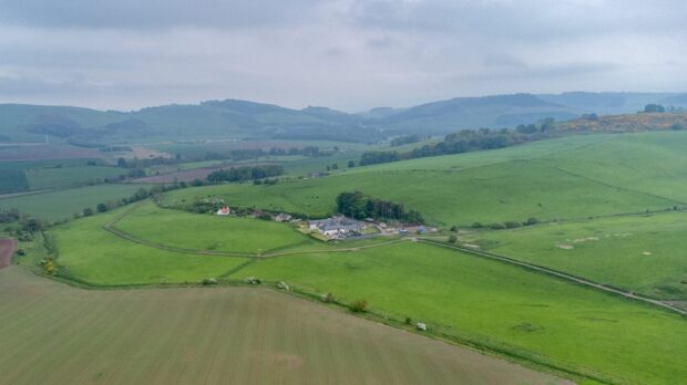 Blinkbonny Farm views from drone, over the land that the new owner is proposing to turn into a forest. Image: Steve Brown/DC Thomson