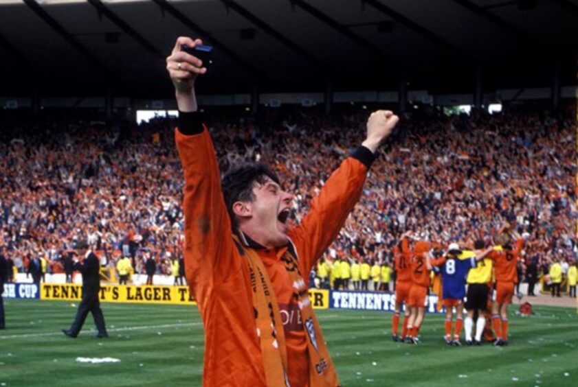 Former Dundee United youngster Andy McLaren celebrates. 