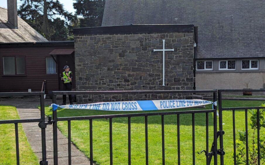 Police have sealed off the church.