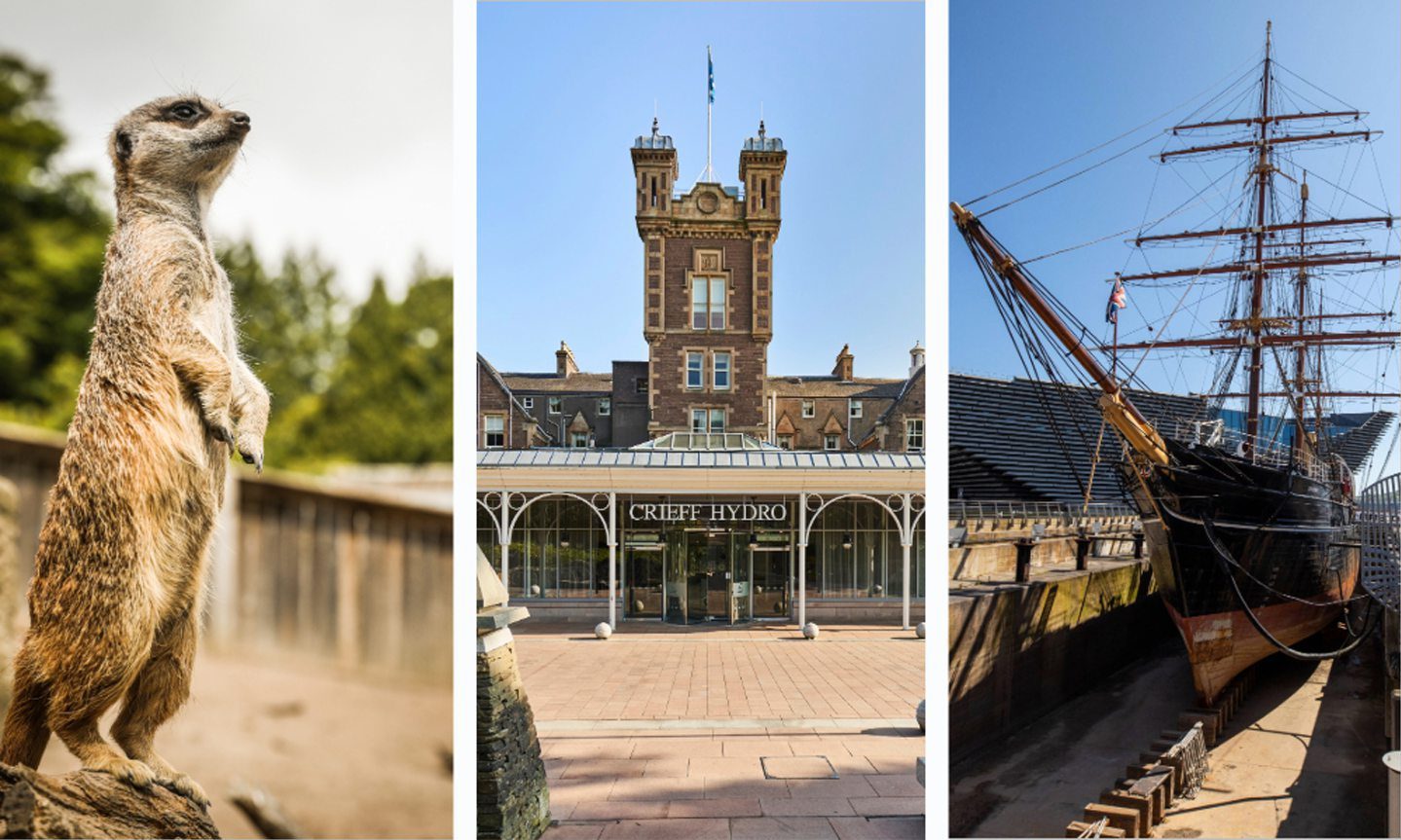 Camperdown Wildlife Park, Crieff Hydro Hotel and RRS Discovery.