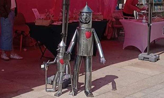 The 'unique' tin man on display at the Artisan Fridays market in Kirkcaldy.