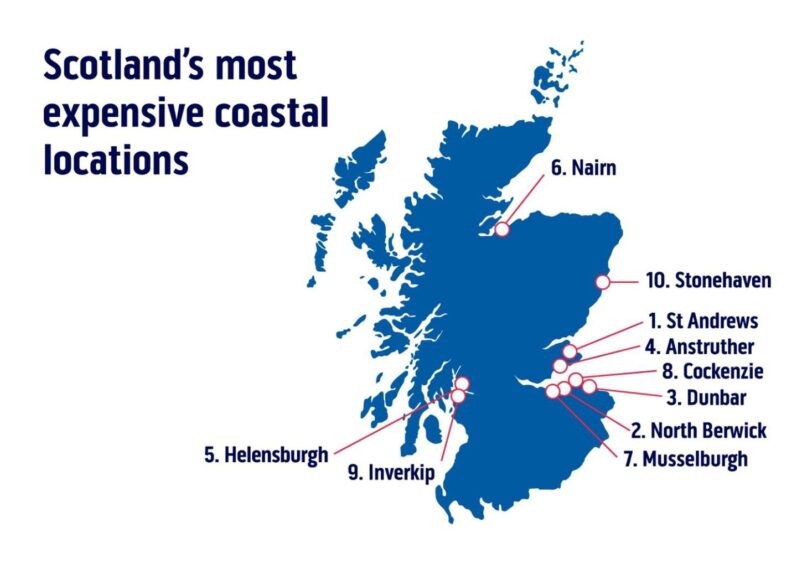 The top 10 most expensive locations in Scotland. 