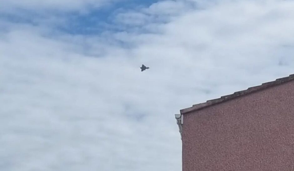 Low-flying RAF Typhoon Eurofighter jet spotted over Fife on Wednesday.