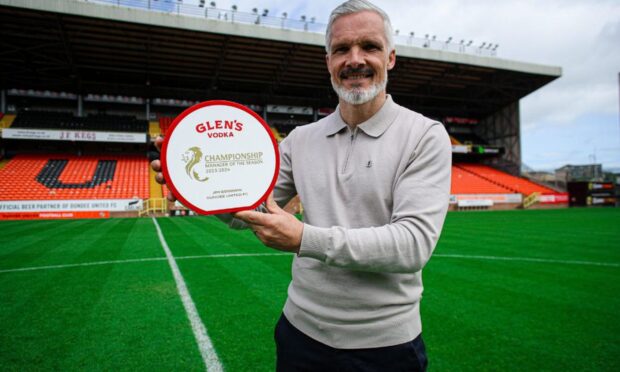Dundee United's Jim Goodwin is the Scottish Championship manager of the year.