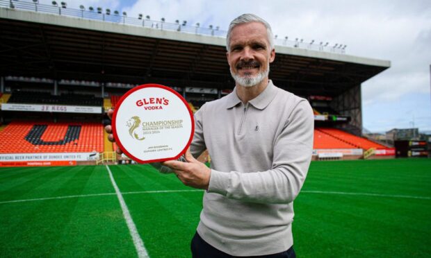 Jim Goodwin is the Scottish Championship manager of the year. Image: SPFL