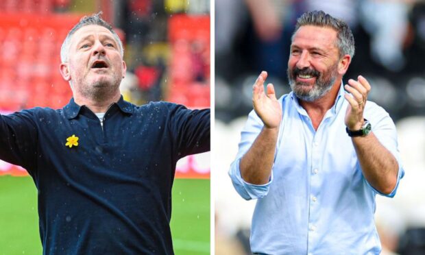 Dundee FC boss Tony Docherty and Kilmarnock counterpart Derek McInnes.