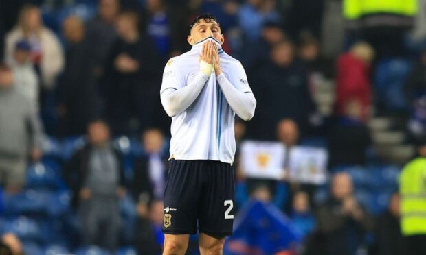 Antonio Portales looks dejected after Dundee's loss to Rangers. Image: Shutterstock/David Young