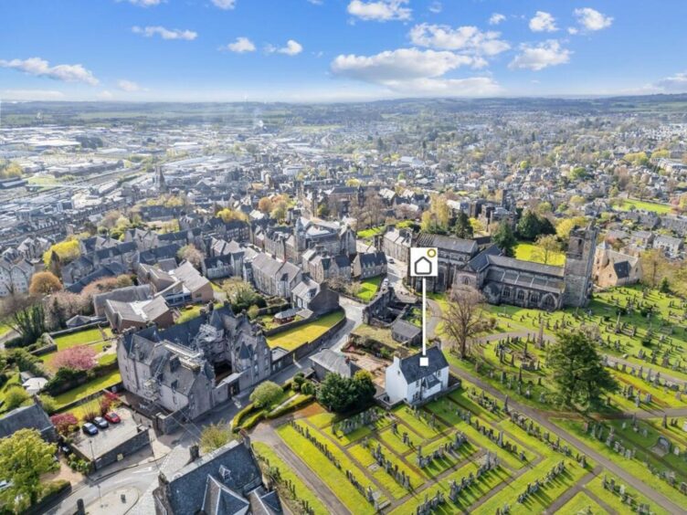 An aerial shot of the home near Stirling Castle 