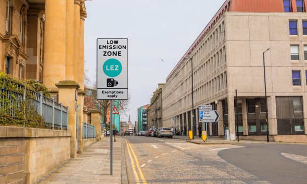 West Bell Street Dundee, where a low emission zone is enforced. Image: Steve MacDougall/DC Thomson