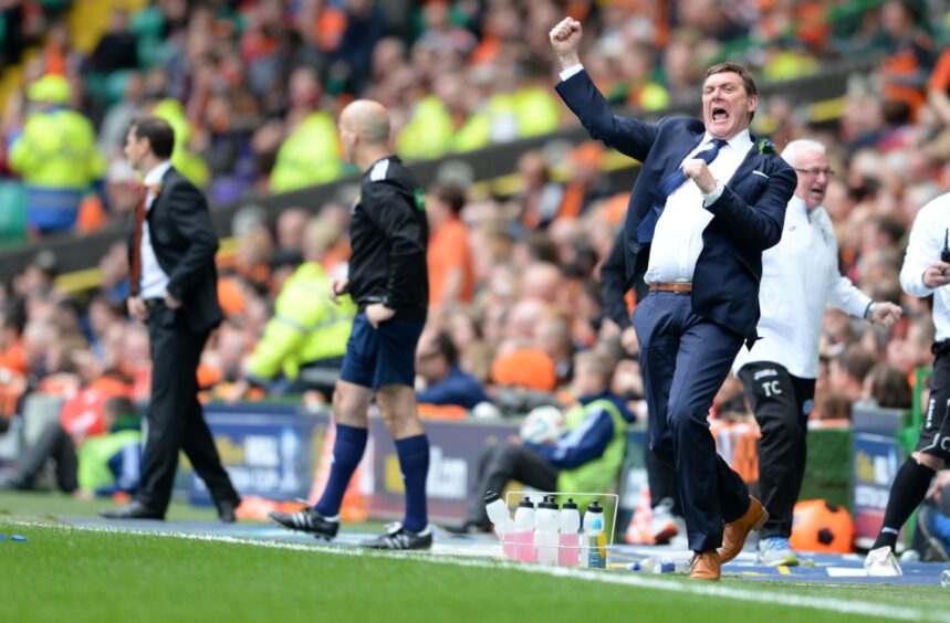 Tommy Wright made no attempt to keep his emotions in check after the opening goal. 