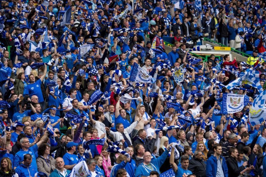 The St Johnstone supporters packed out their end of Celtic Park. 